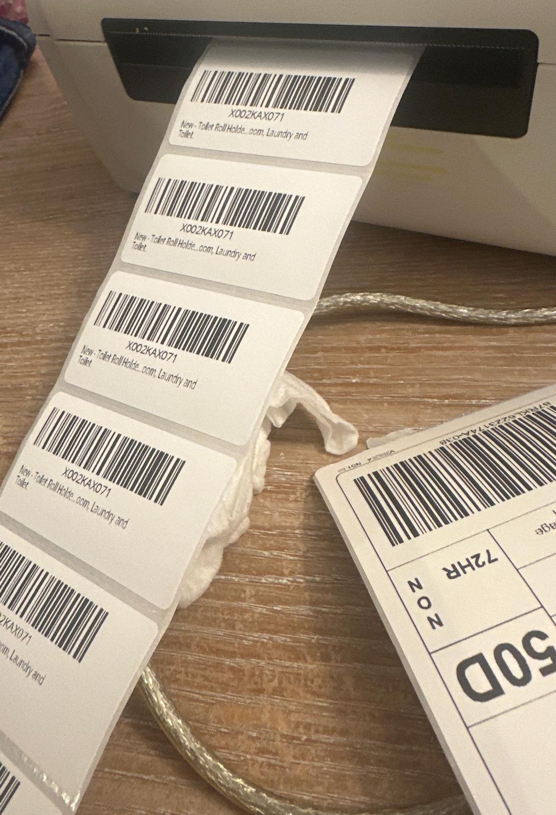 Zebra thermal printer producing Amazon FNSKU barcode labels